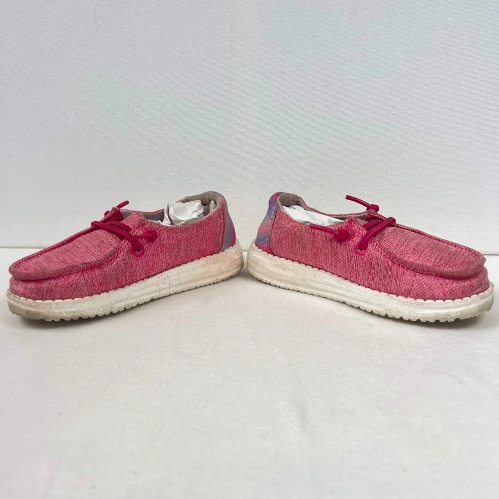GUC Hey Dude Wendy Sparkle Pink Slip On Loafer Shoes Toddler Girls Size K9